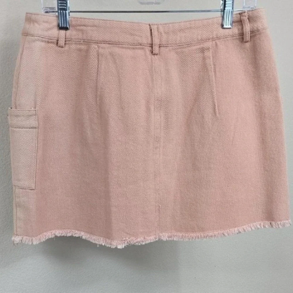 Very J Blush Pink Utility Mini Skirt with Pockets NWT Size L - Picture 3 of 7